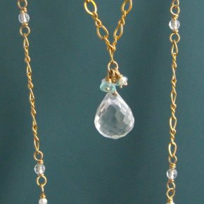 Crystal Quartz, Pearl & Apatite Necklace