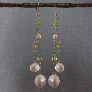Pearl & Peridot Earrings