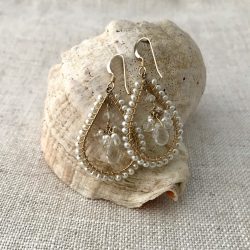 Pearl Quartz Wedding Earrings