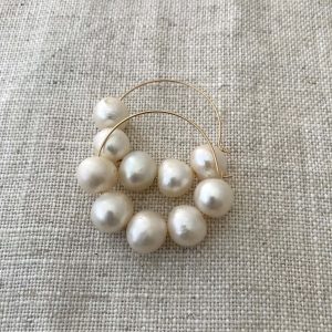 Freshwater Pearl Gold Filled Hoop Earrings