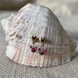 Heart gemstone earrings